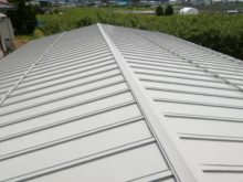 倉庫屋根を塗装　山ノ内町